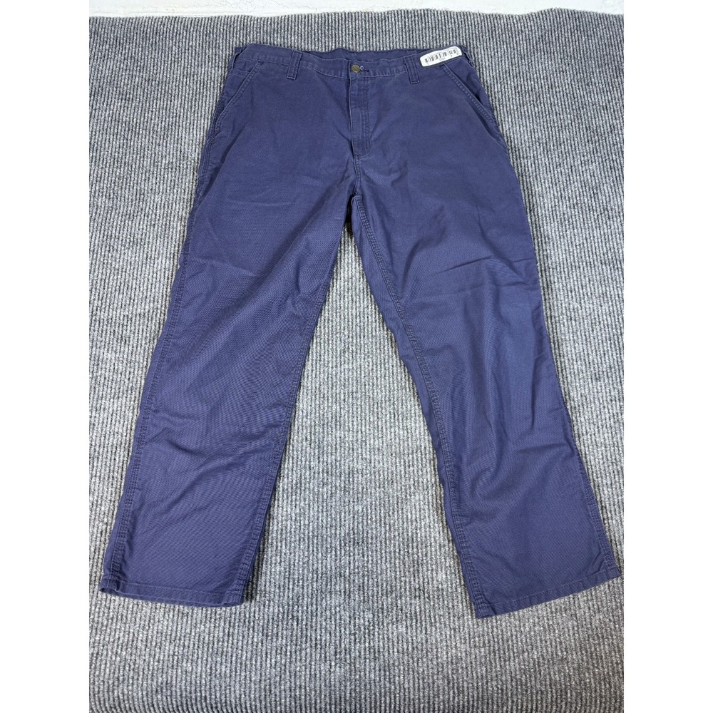 Carhartt Carpenter Dungaree Fit Work Pants Mens Size 38x30 Navy Workwear Canvas